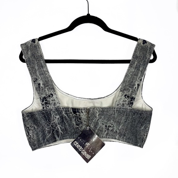 Super Rare Roberto Cavalli Art Collection Crop Top - Picture 2 of 6